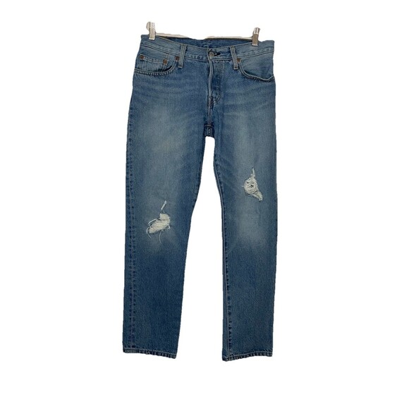 Levi's 501 Women's 26 Cropped Denim Jeans Button Fly Light Wash - Picture 1 of 7